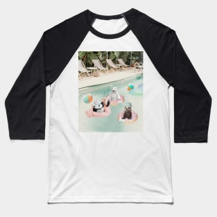 Panda Bear and White Polar Bear in the swimming pool Baseball T-Shirt